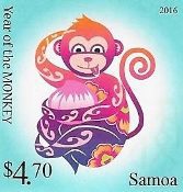 Samoa - Year of the Monkey