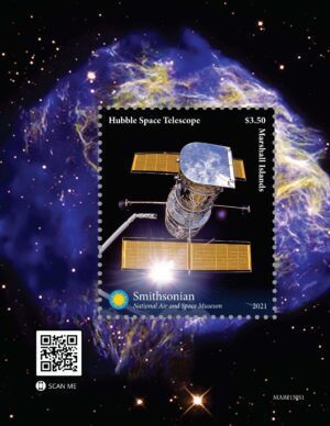 Marshall Islands Hubble space telescope postal stamp