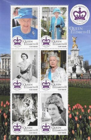 A poster on queen Elizabeth in loving memory