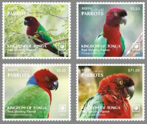 Tonga – 2023 – Birds of the World – Red Shining Parrot